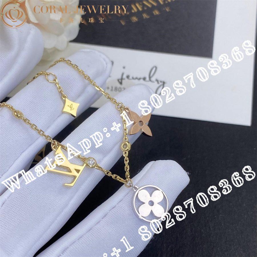 Louis Vuitton Idylle Blossom Charms Bracelet 3 Golds And Diamonds Q95689 Coral (3)