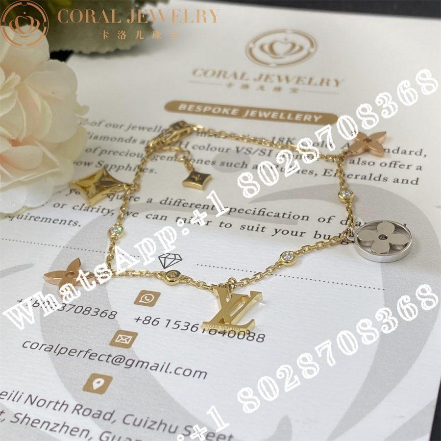 Louis Vuitton Idylle Blossom Charms Bracelet 3 Golds And Diamonds Q95689 Coral (5)