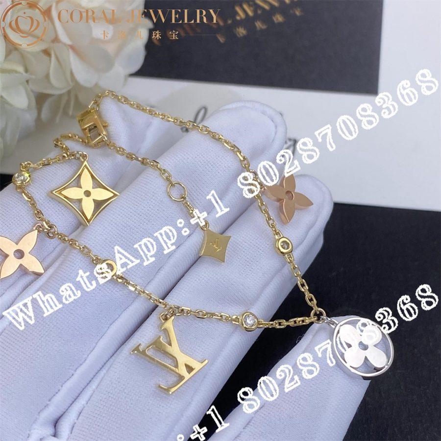 Louis Vuitton Idylle Blossom Charms Bracelet 3 Golds And Diamonds Q95689 Coral (6)