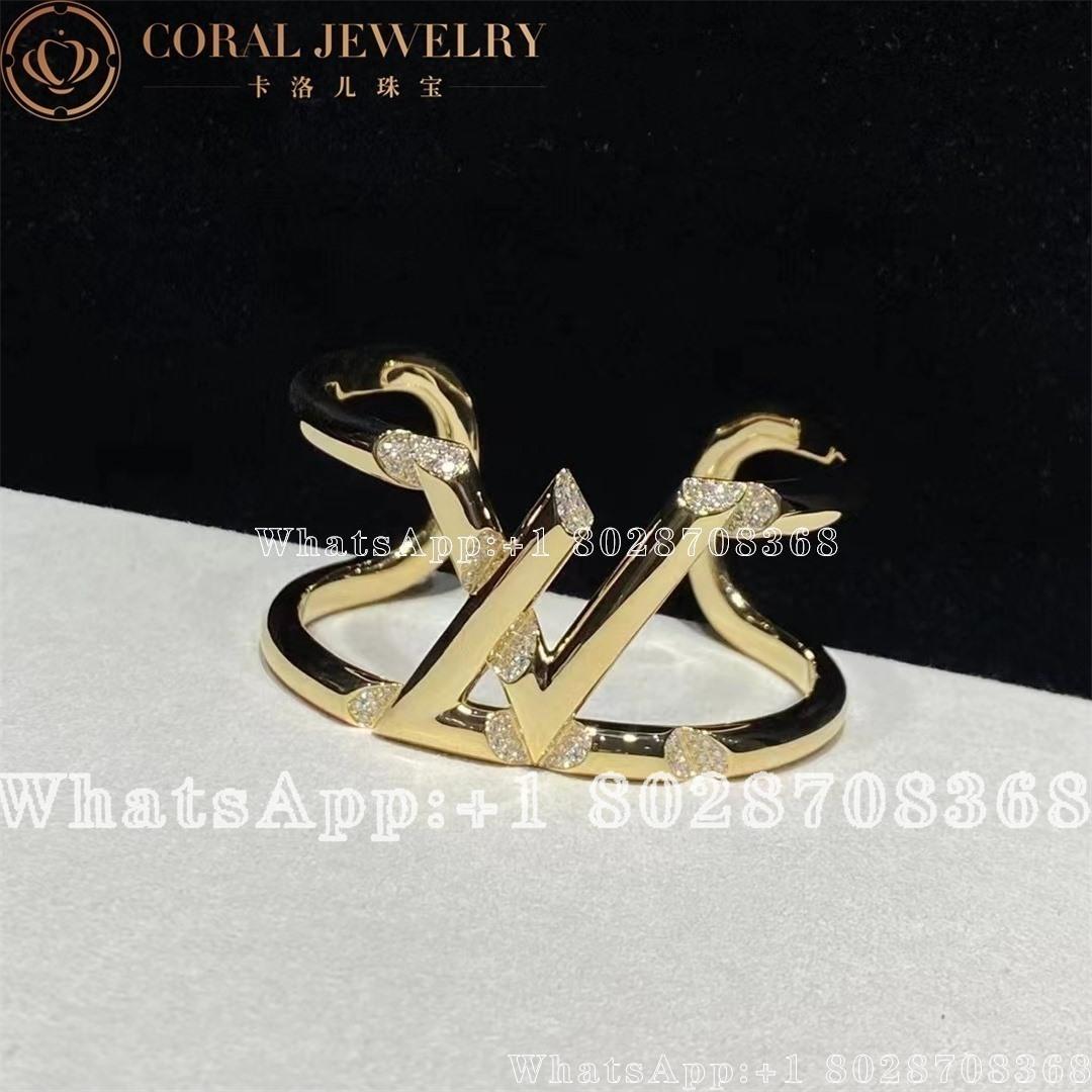 Louis Vuitton Lv Volt One Cuff Yellow Gold And Diamonds Q95931 Coral (2)