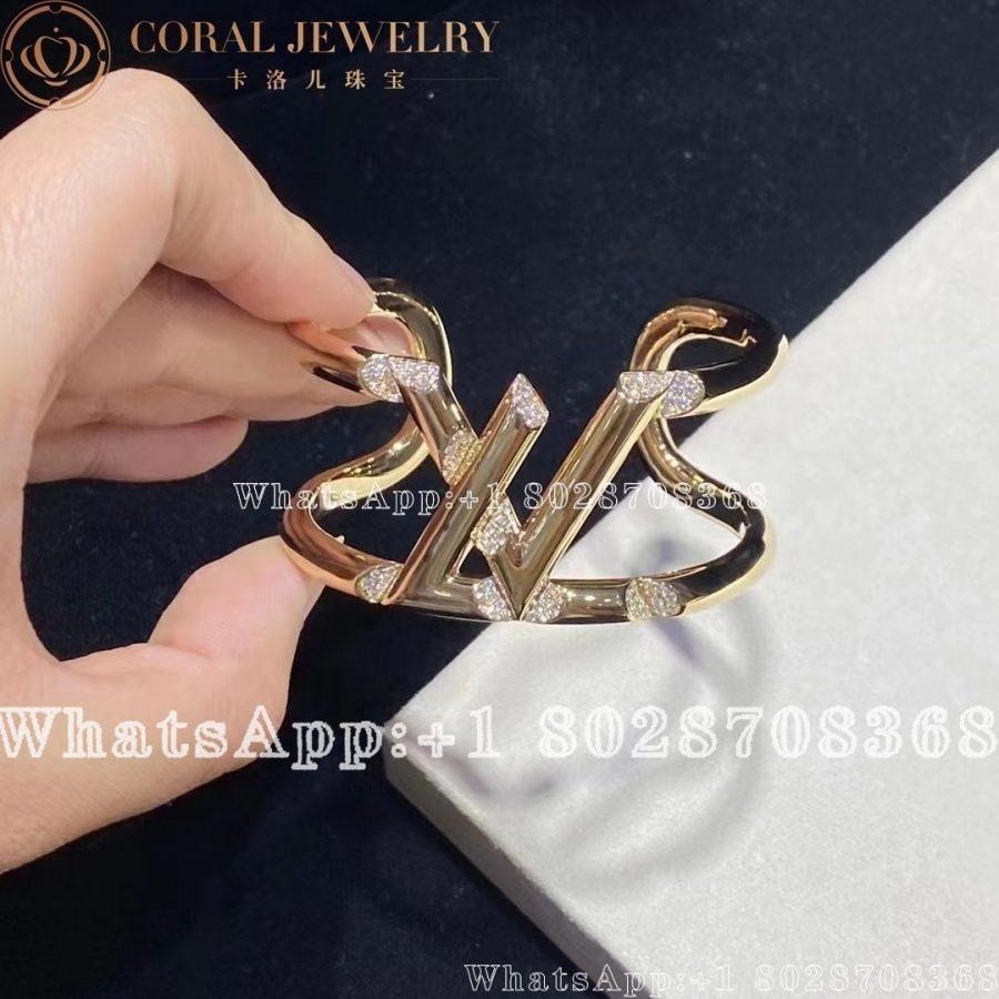 Louis Vuitton Lv Volt One Cuff Yellow Gold And Diamonds Q95931 Coral (5)