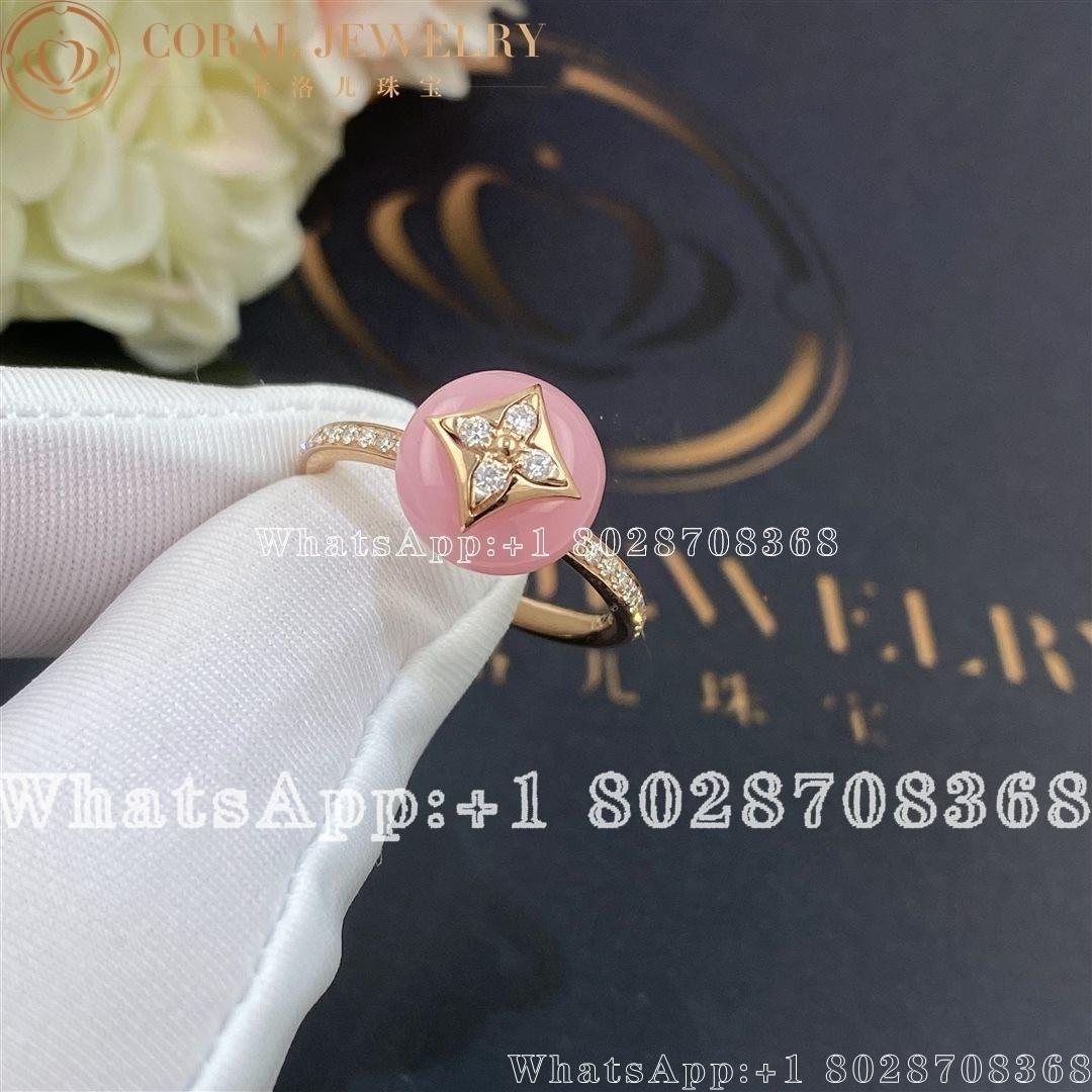 Ouis Vuitton B Blossom Ring Pink Gold White Gold Pink Opal And Pave Diamond Q9m00f Coral (1)