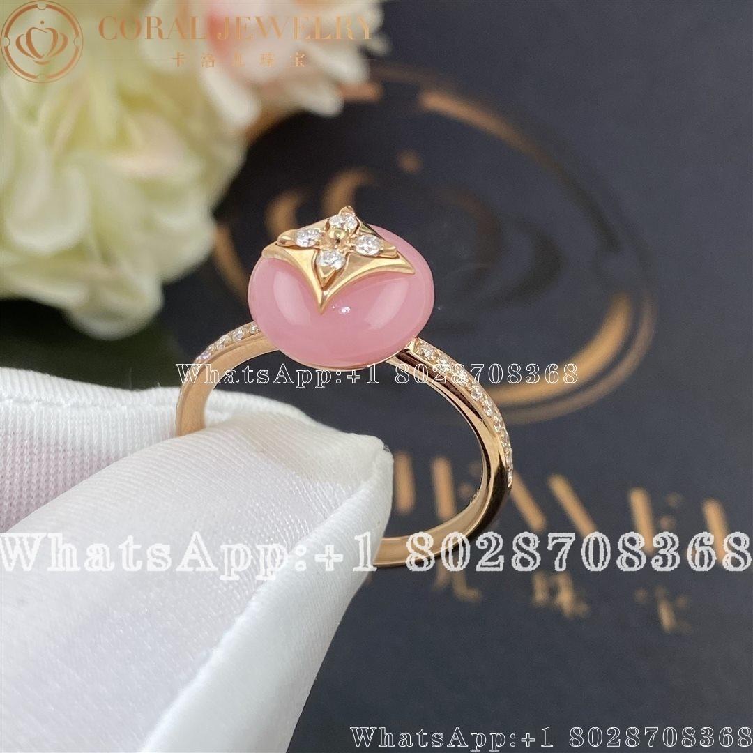 Ouis Vuitton B Blossom Ring Pink Gold White Gold Pink Opal And Pave Diamond Q9m00f Coral (2)