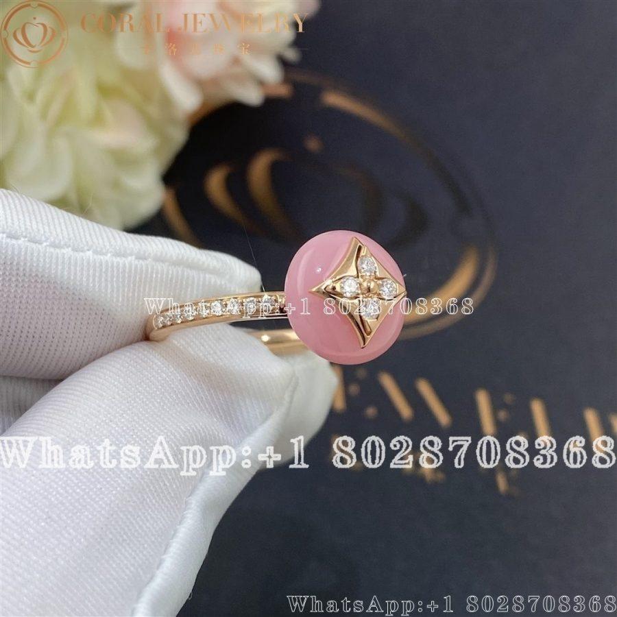 Ouis Vuitton B Blossom Ring Pink Gold White Gold Pink Opal And Pave Diamond Q9m00f Coral (3)