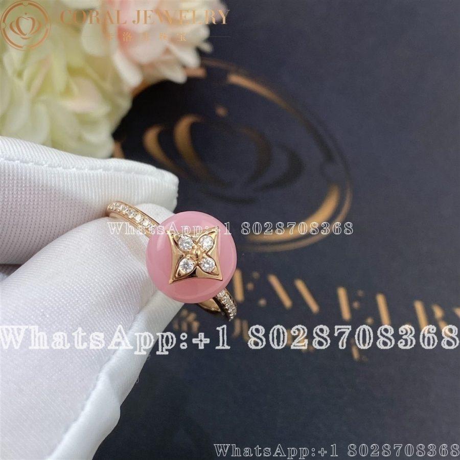 Ouis Vuitton B Blossom Ring Pink Gold White Gold Pink Opal And Pave Diamond Q9m00f Coral (4)