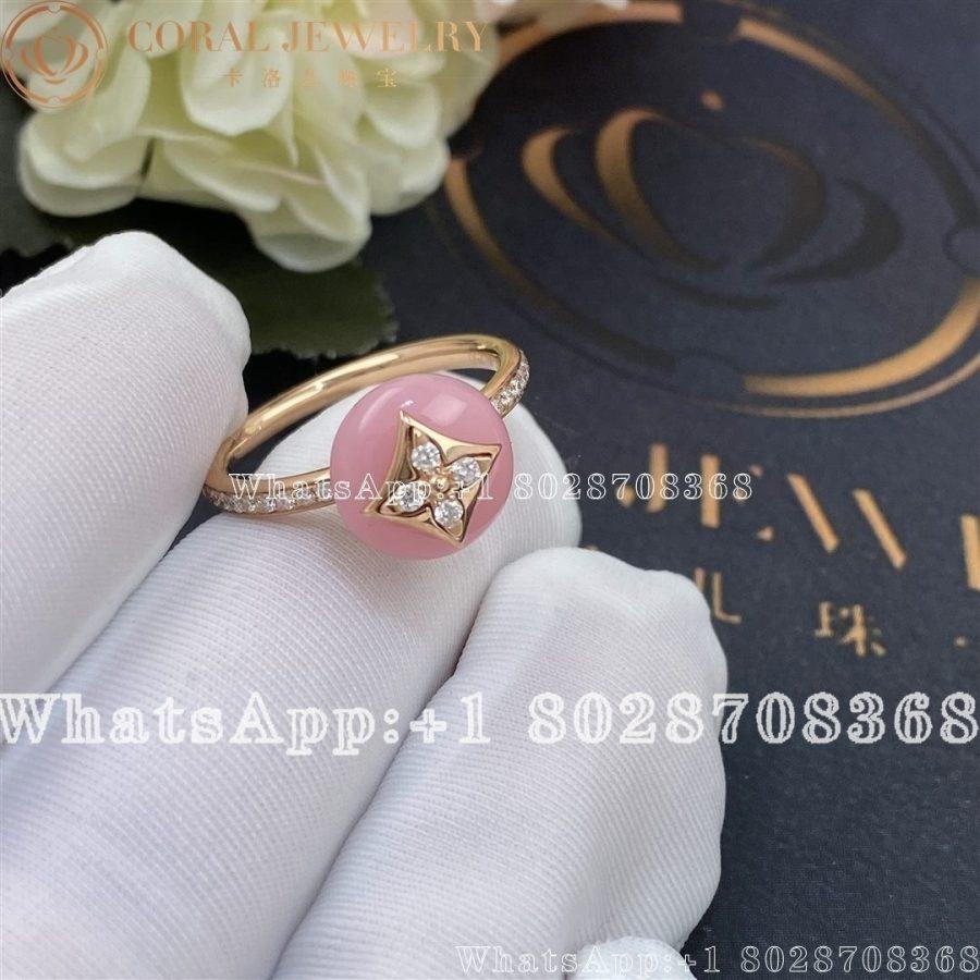 Ouis Vuitton B Blossom Ring Pink Gold White Gold Pink Opal And Pave Diamond Q9m00f Coral (5)