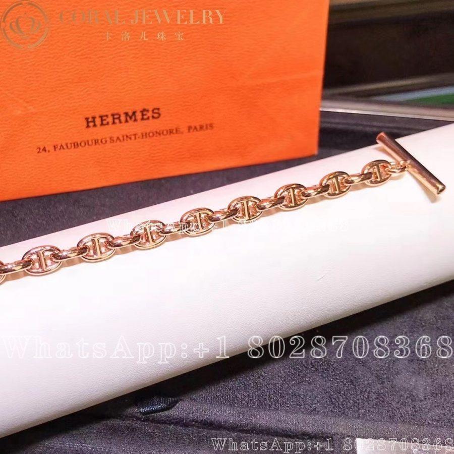 Hermes Chaine Dancre Enchainee Rose Gold Bracelet Coral (10)