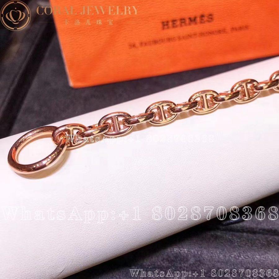 Hermes Chaine Dancre Enchainee Rose Gold Bracelet Coral (9)