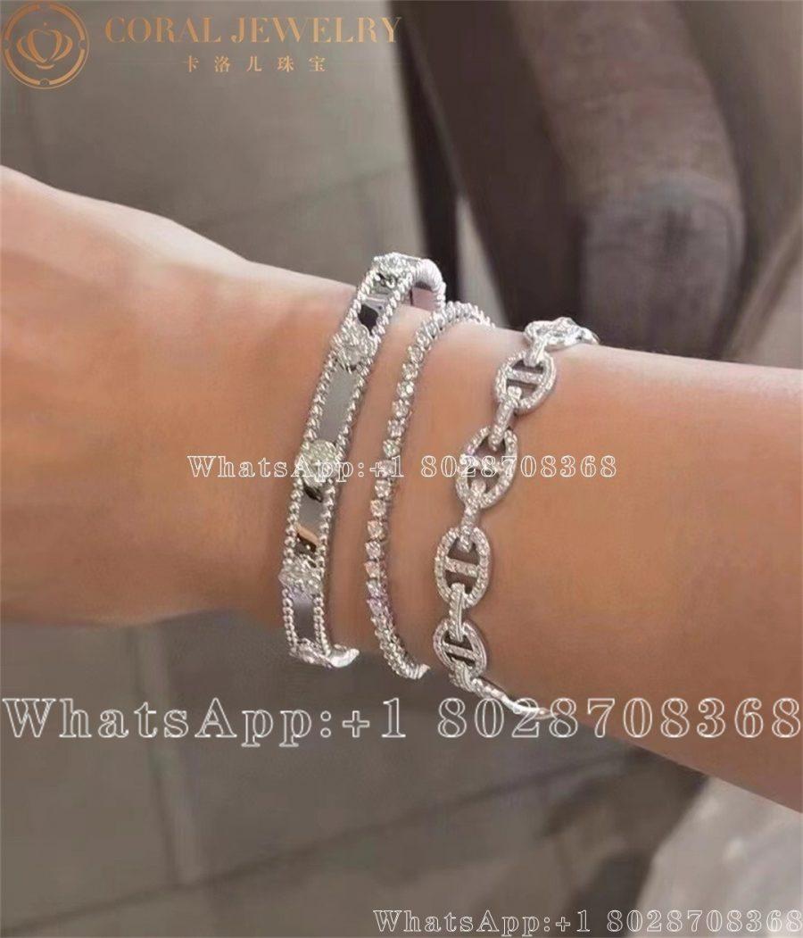 Hermes Chaine Dancre Enchainee White Gold Bracelet Set Diamonds Ciral (4)