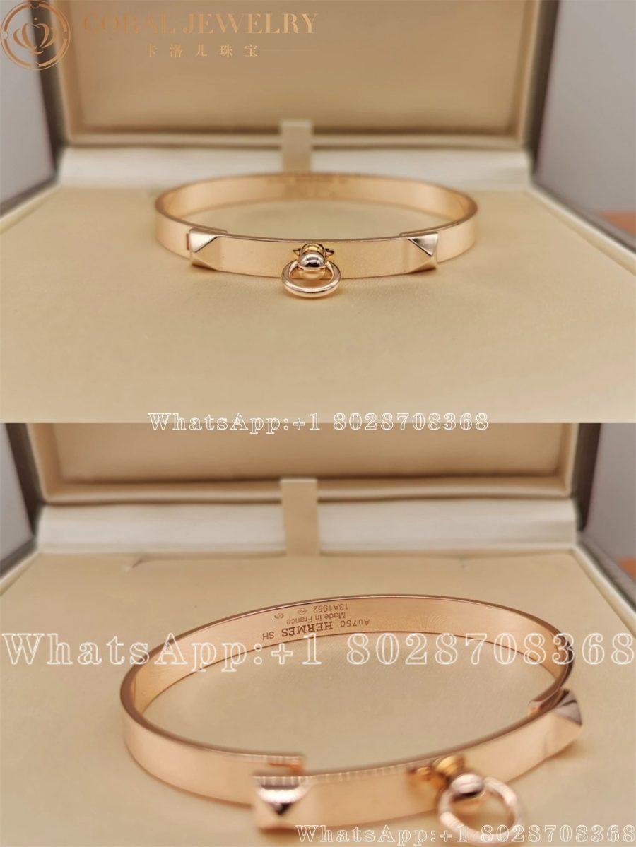 Hermes Collier De Chien Bracelet In Rose Gold Coral (2)