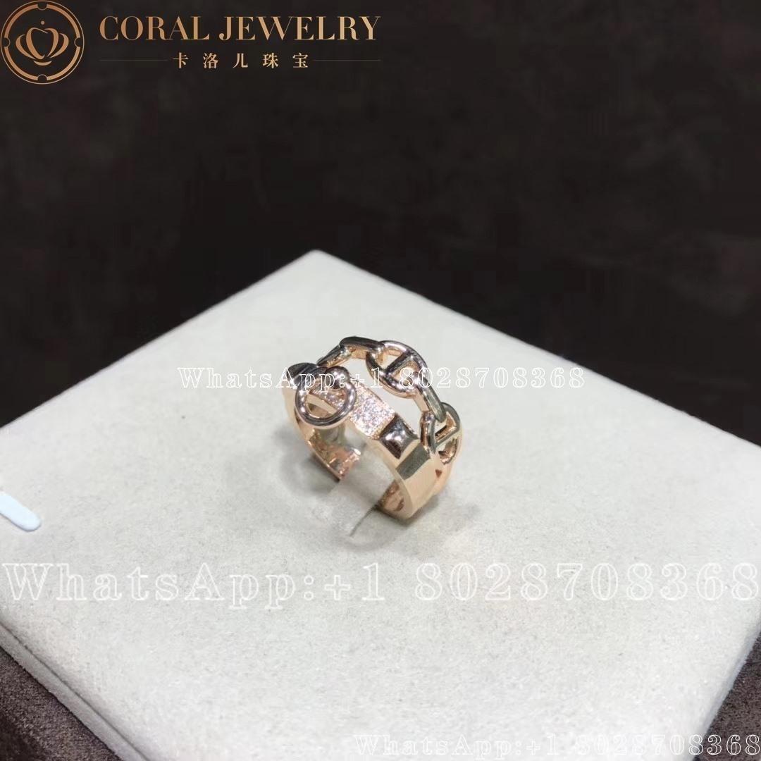 Hermes Collier De Chien Rose Gold Diamond Ring Coral (1)