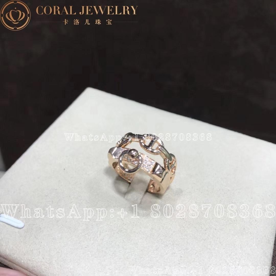 Hermes Collier De Chien Rose Gold Diamond Ring Coral (2)