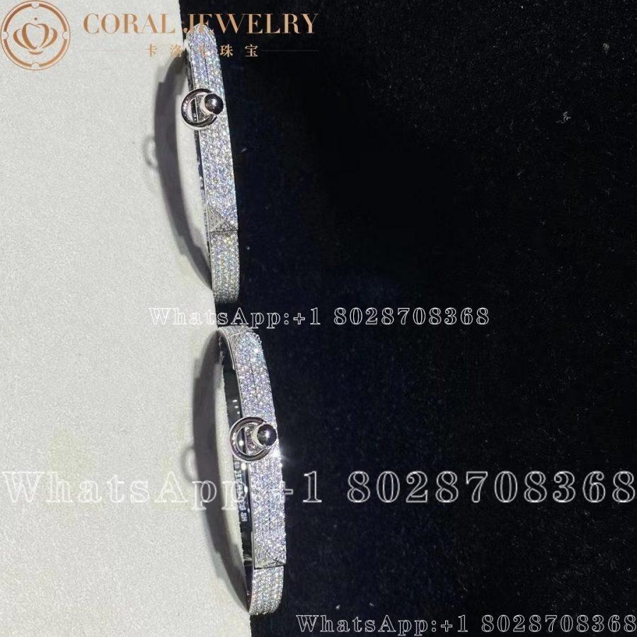 Hermes Collier De Chien White Gold Bracelet Set Diamonds Coral (16)