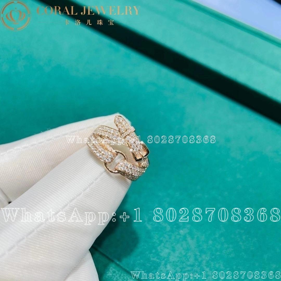 Hermes Debridee Diamonds Pink Gold Ring Coral (2)