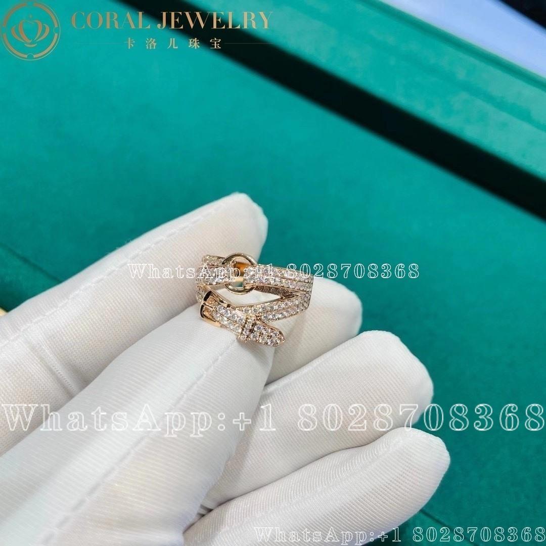 Hermes Debridee Diamonds Pink Gold Ring Coral (3)