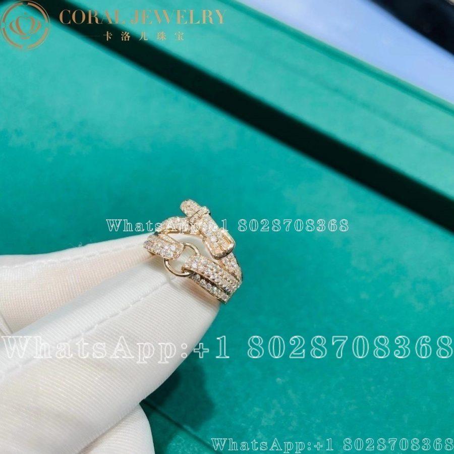 Hermes Debridee Diamonds Pink Gold Ring Coral (4)