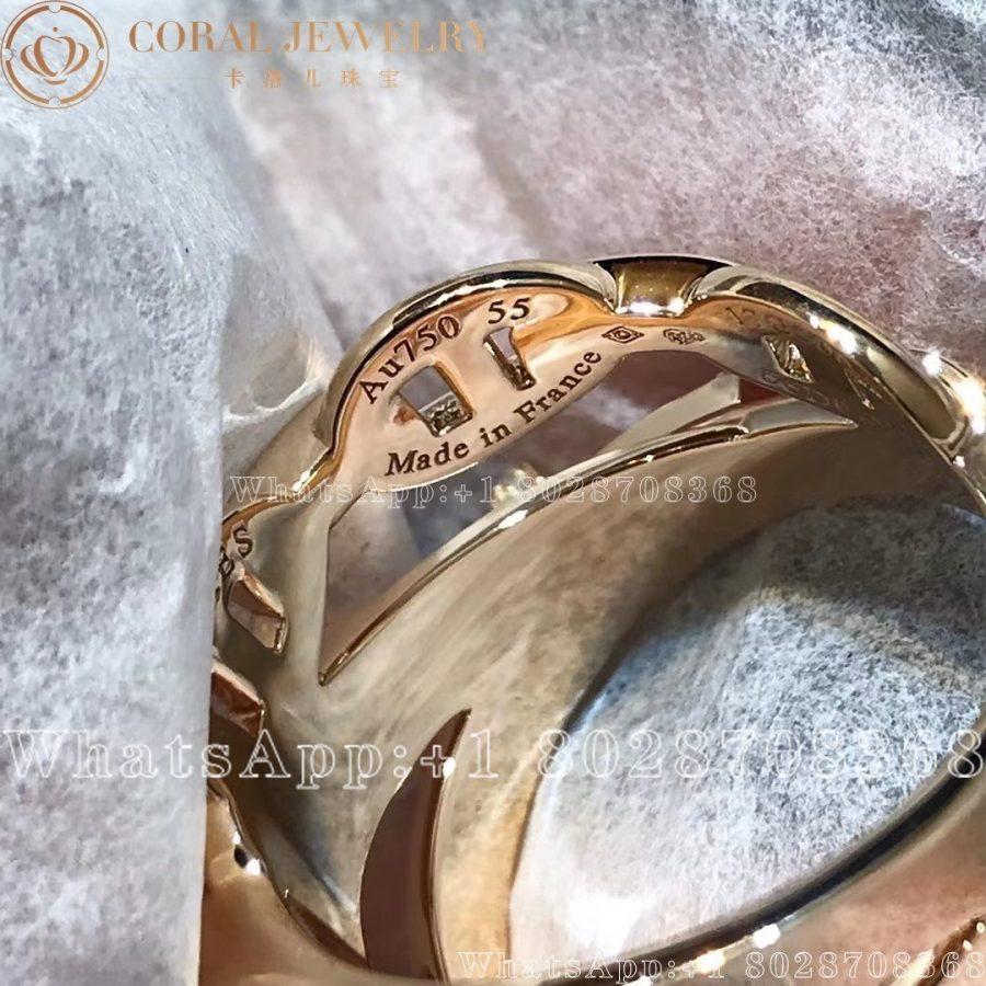 Hermes Kelly Rose Gold Diamond Ring Large Model Coral (40)