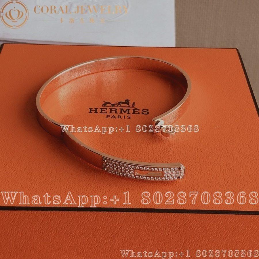 Hermes Kelly Bracelet In White Gold Set With Diamonds H214462b Coral (8)