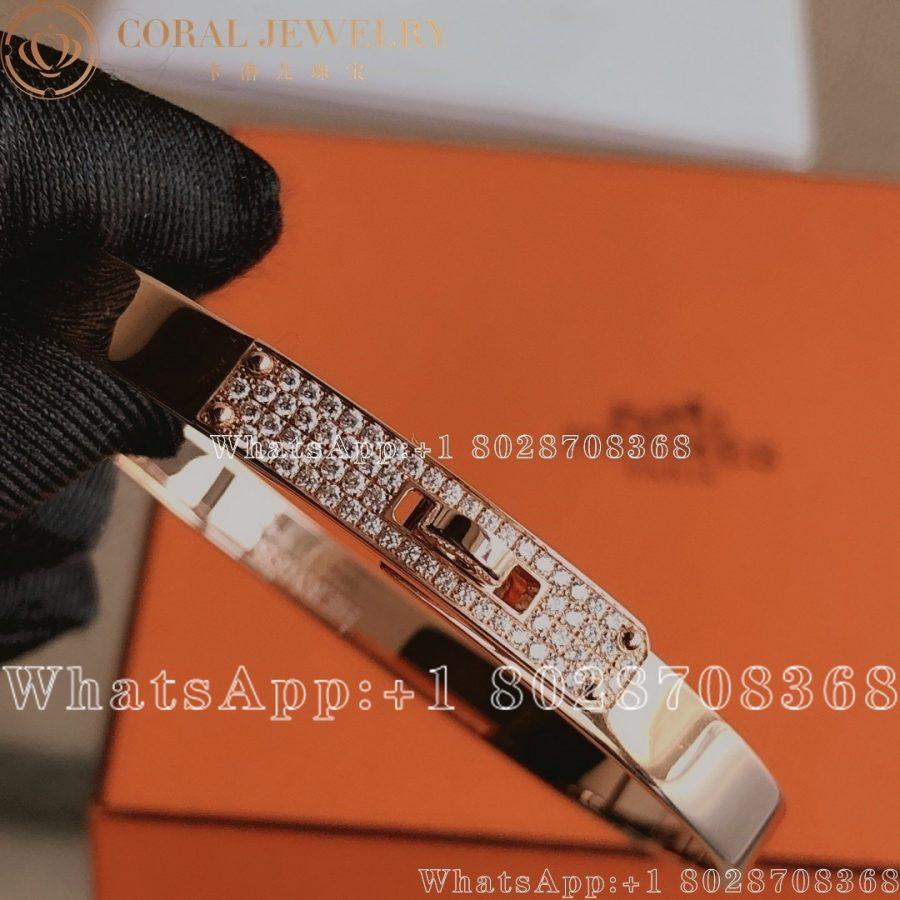 Hermes Kelly Bracelet In White Gold Set With Diamonds H214462b Coral (9)