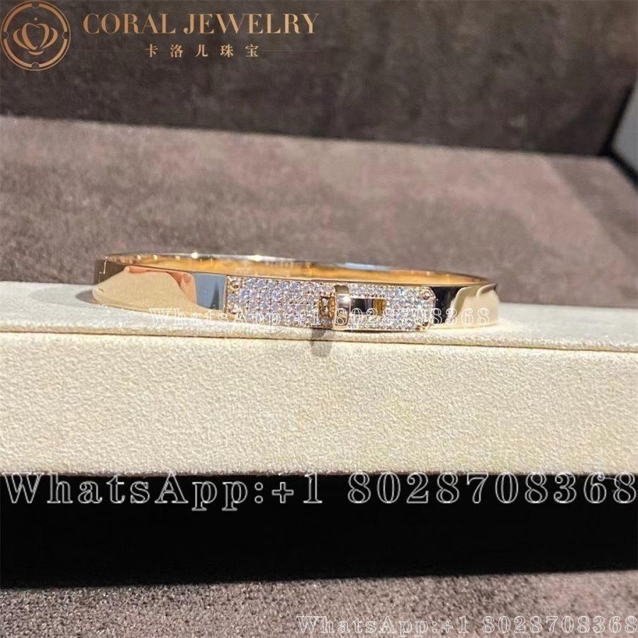 Hermes Kelly Bracelet In Rose Gold Set With Diamonds H110013b Coral (23)