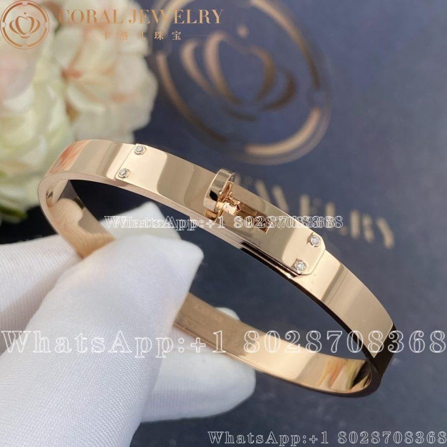 Hermes Kelly Bracelet In Rose Gold Set With Diamonds H214456b Coral (13)