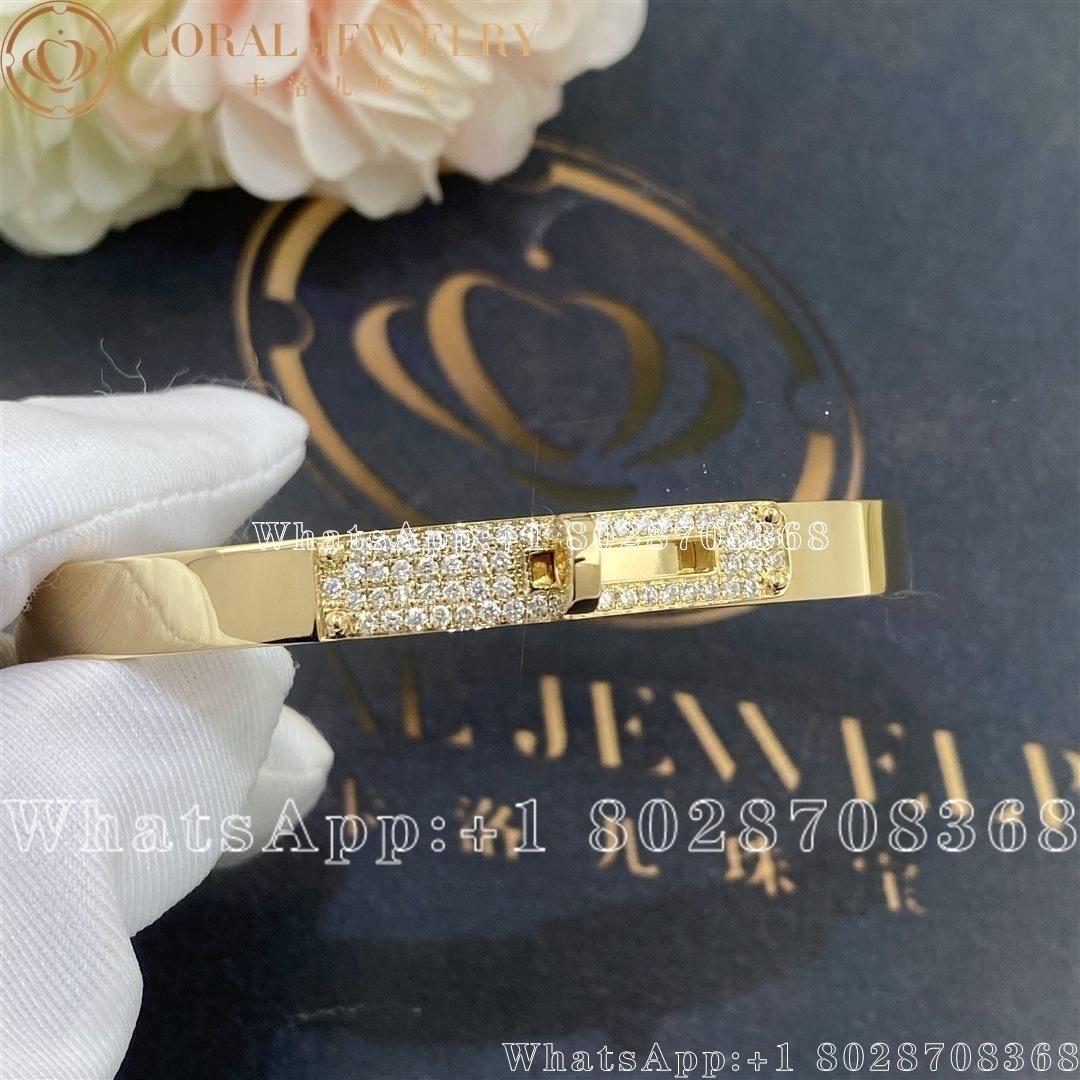 Hermes Kelly Bracelet In Yellow Gold Set With Diamonds Coral (3)