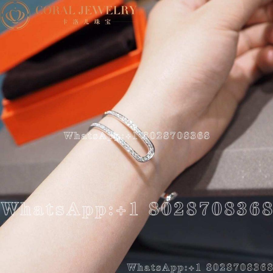 Hermes Ever Chaine Dancre Bracelet White Gold Diamond Coral (7)