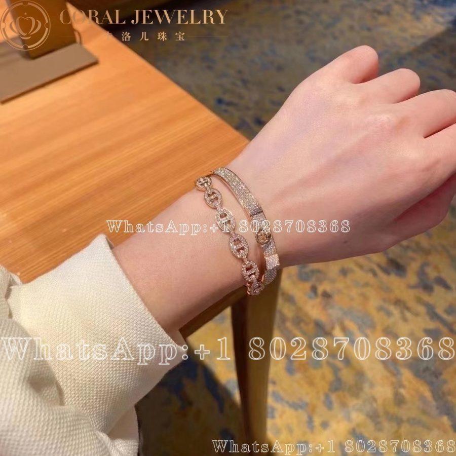 Hermes H Dancre Bracelet Small Model H115402b Coral (5)