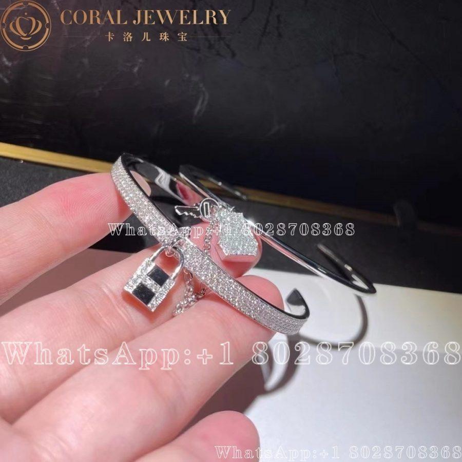 Hermes Kelly Cadenas Double Bracelet In White Gold With Diamonds Coral (8)