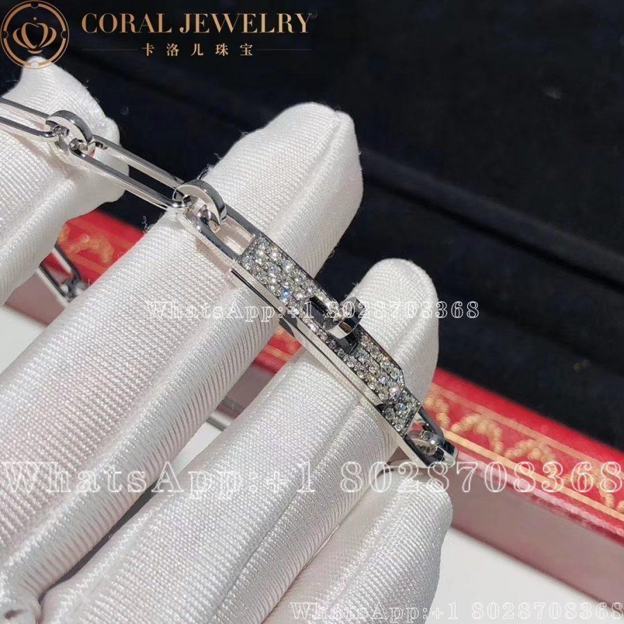 Hermes Kelly Chaine White Gold Bracelet Small Model Coral (13)