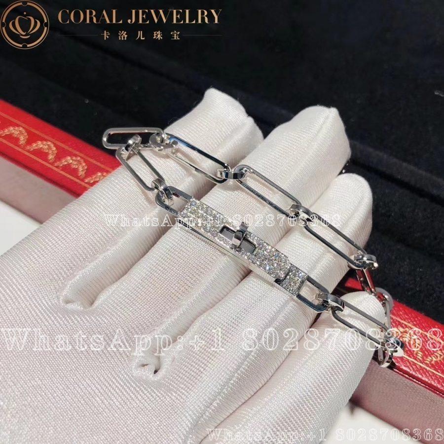 Hermes Kelly Chaine White Gold Bracelet Small Model Coral (14)