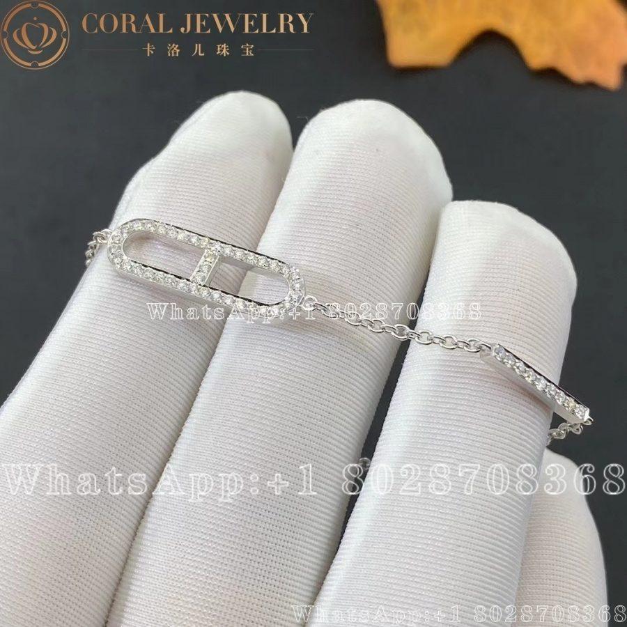 Hermes White Gold Diamond Ever Chaine Dancre Bracelet Coral (4)