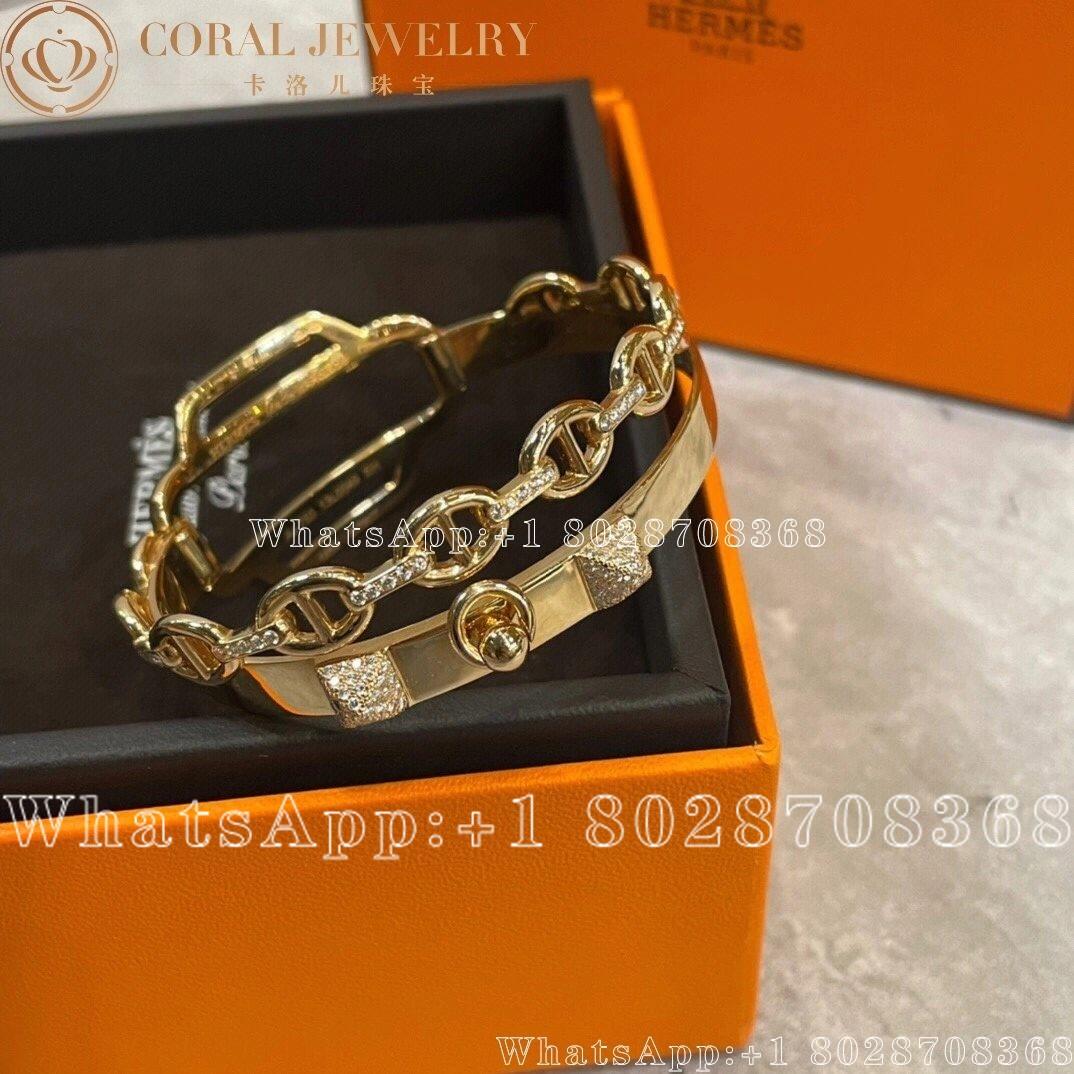 Hermes Hermes Collier De Chien Diamond Bracelet In 18k Yellow Gold 0 79 Ctw Coral (1)