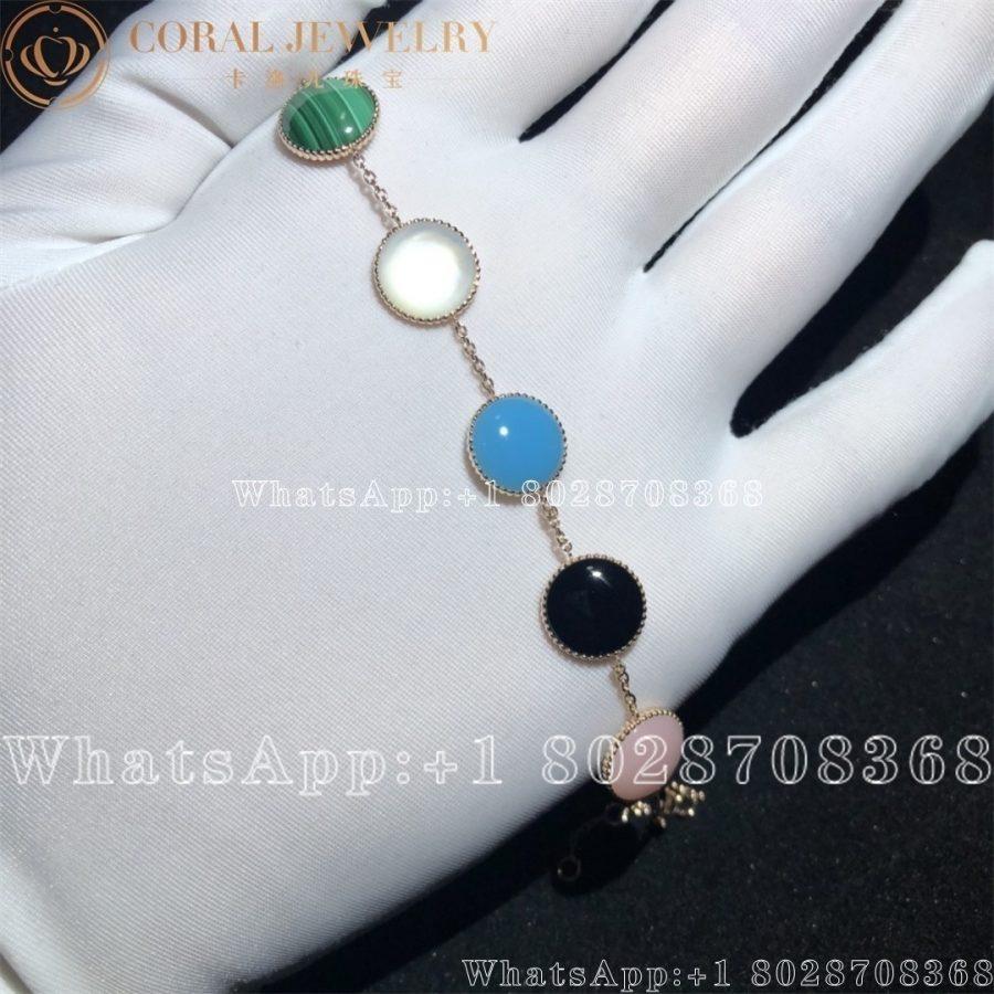 Dior Rose Des Vents Bracelet Pink And Yellow Gold Diamonds Mother Of Pearl Onyx Malachite Turquoise And Pink Opal Coral (10)