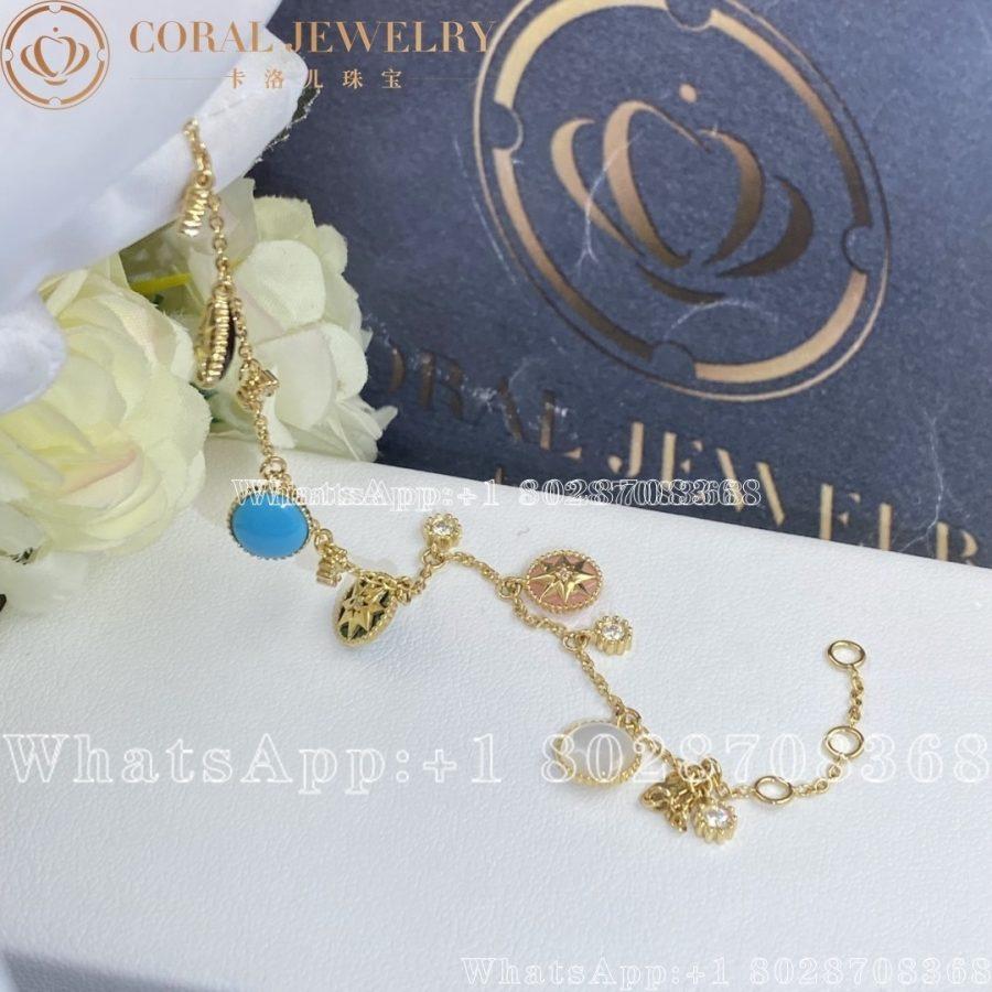 Dior Rose Des Vents Bracelet Yellow Gold Diamonds And Ornamental Stones Coral (33)