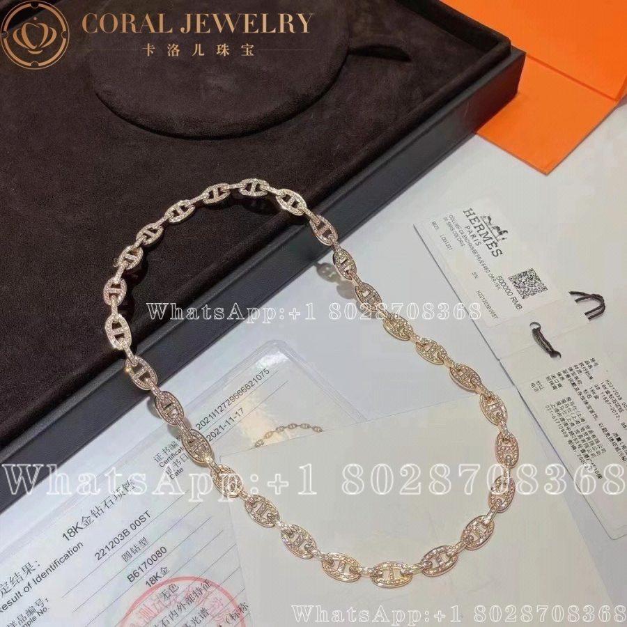 Hermes Chaine Dancre Enchainee Necklace In Rose Gold Cora (2)