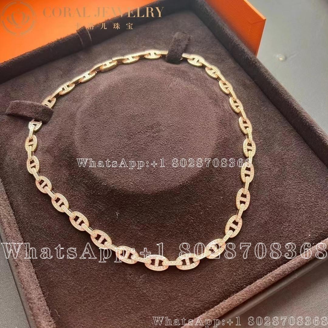 Hermes Chaine Dancre Enchainee Necklace In Rose Gold Cora (7)