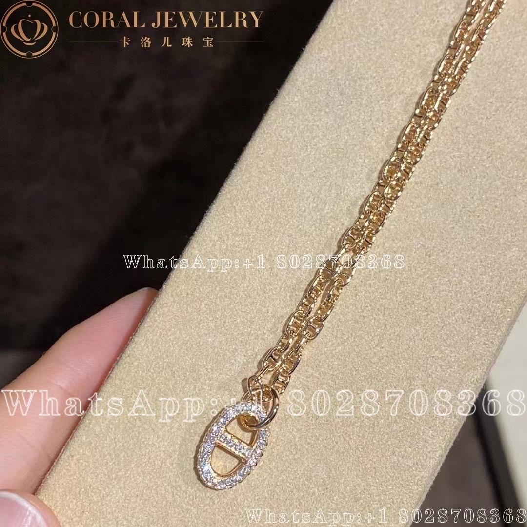 Hermes Farandole Pendant In Rose Gold Set With Diamonds Coral (2)