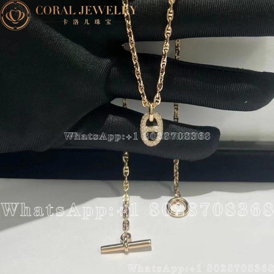 Hermes Farandole Pendant In Rose Gold Set With Diamonds Coral (2)