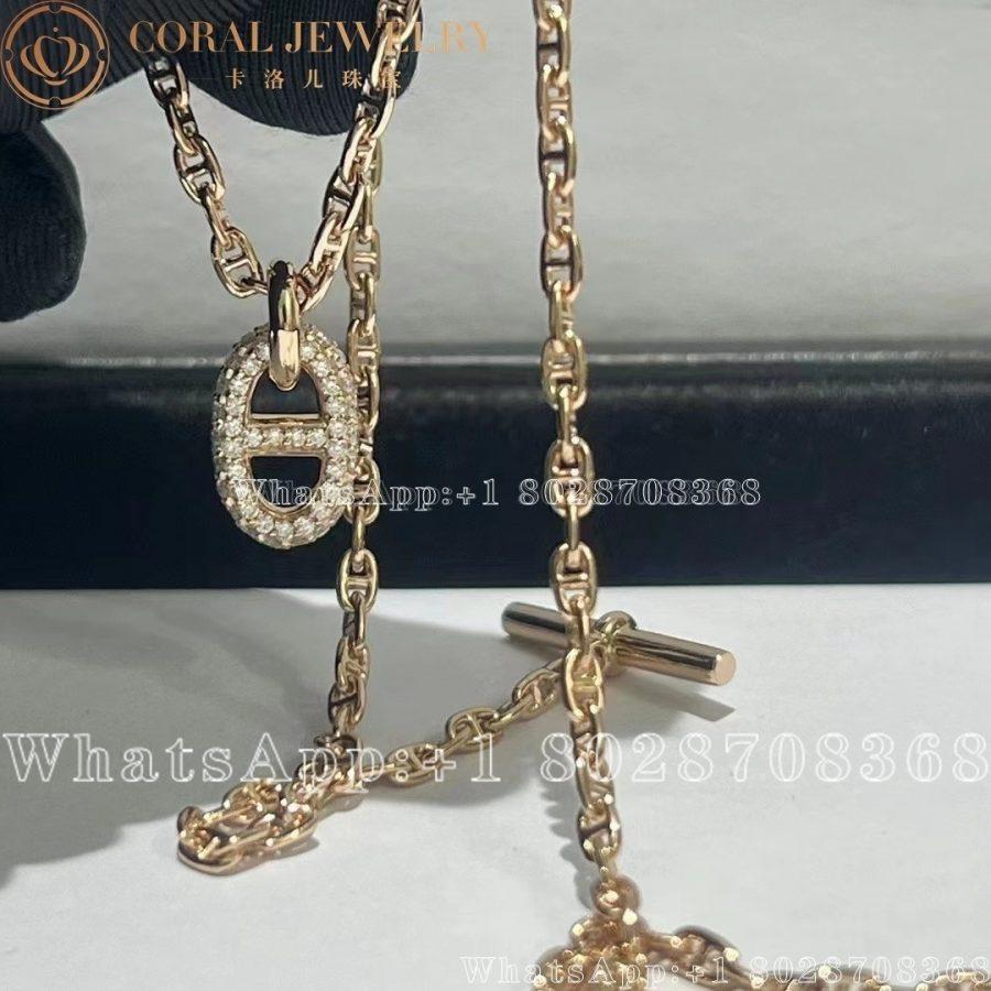 Hermes Farandole Pendant In Rose Gold Set With Diamonds Coral (4)