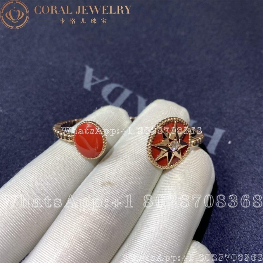 Dior Rose Des Vents Diamond Coral 18k Rose Gold Open Cuff Coral Coral (8)