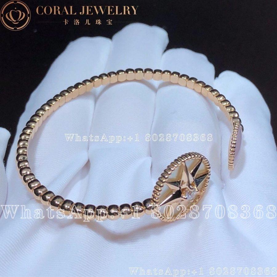 Dior Rose Des Vents Diamond Pink Opal18k Rose Gold Open Cuff Bracelet Coral (11)