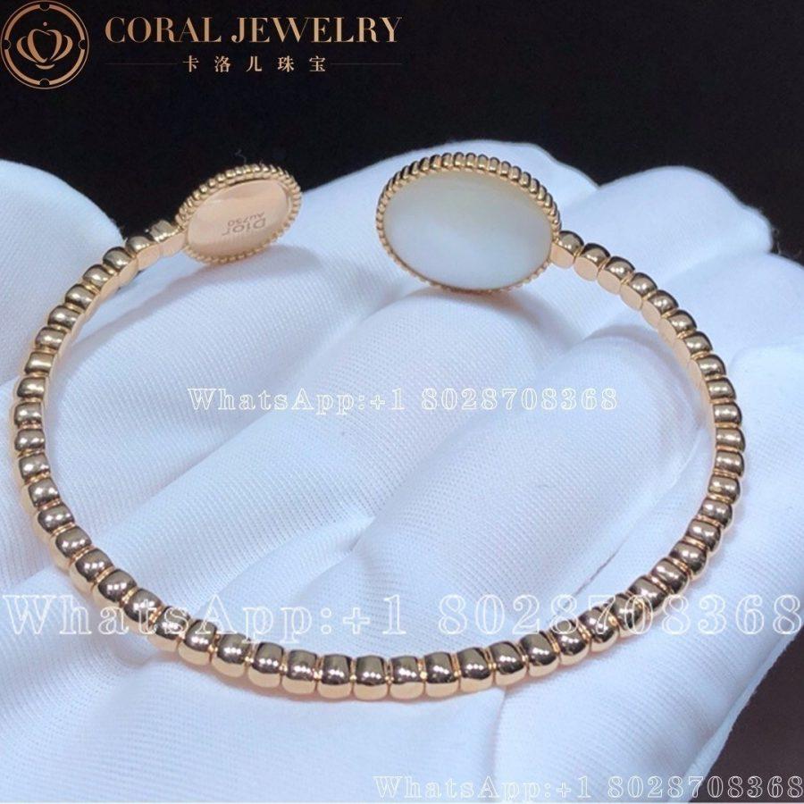 Dior Rose Des Vents Diamond Pink Opal18k Rose Gold Open Cuff Bracelet Coral (13)