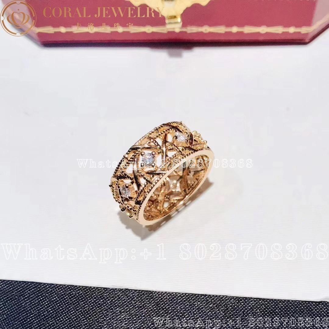 Dior 18k Rose Gold Diamond My Dior Band Ring Coral (2)