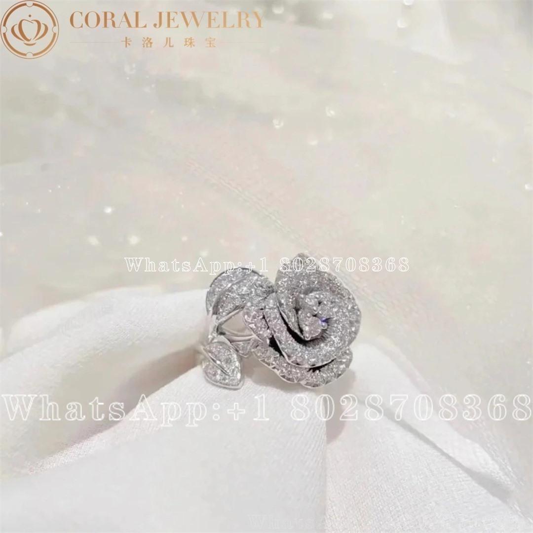 Dior Medium Rose Dior Bagatelle Ring White Gold And Diamonds Coral (9)