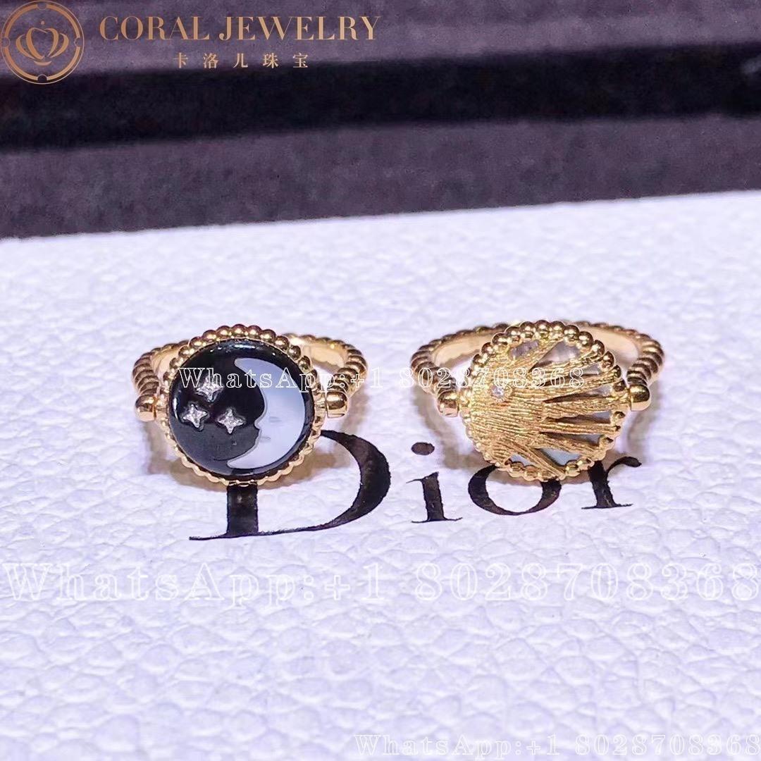 Dior Rose Celeste Ring In Yellow Gold Mother Of Pearl And Onyx Coral (2)