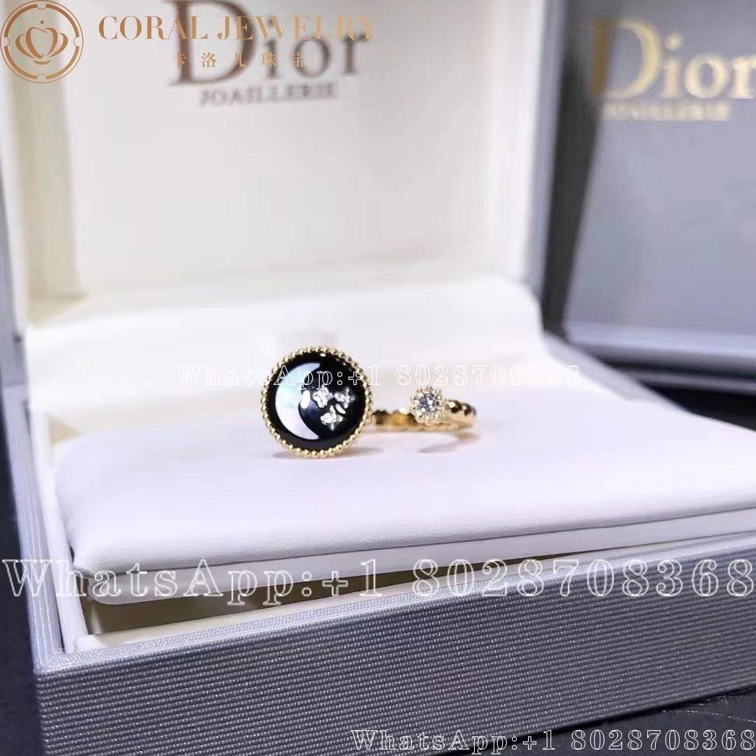 Dior Rose Celeste Ring Yellow And White Gold Diamond Onyx And Mother Of Pearl Coral (2)