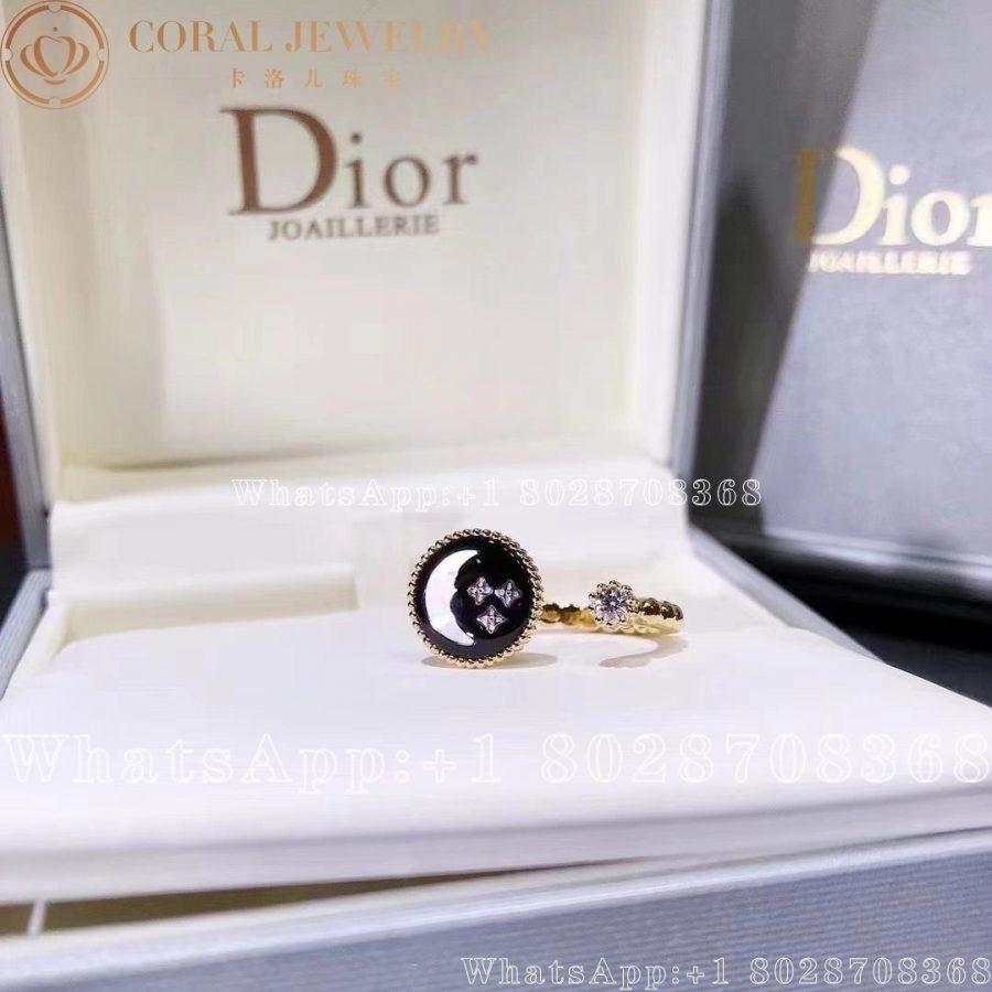 Dior Rose Celeste Ring Yellow And White Gold Diamond Onyx And Mother Of Pearl Coral (4)