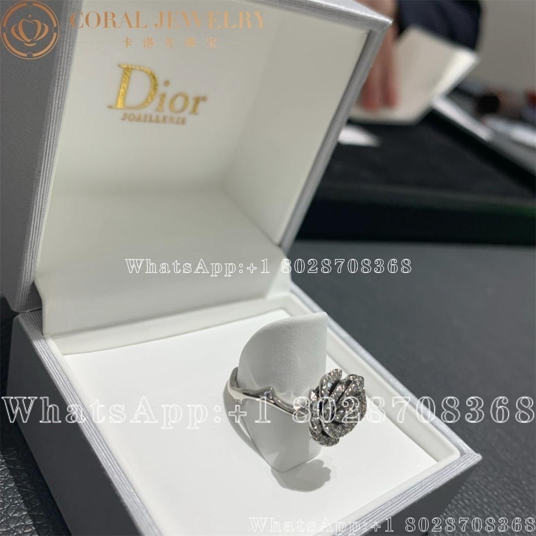 Dior Small Rose Dior Bagatelle Ring White Gold And Diamonds Coral (2)