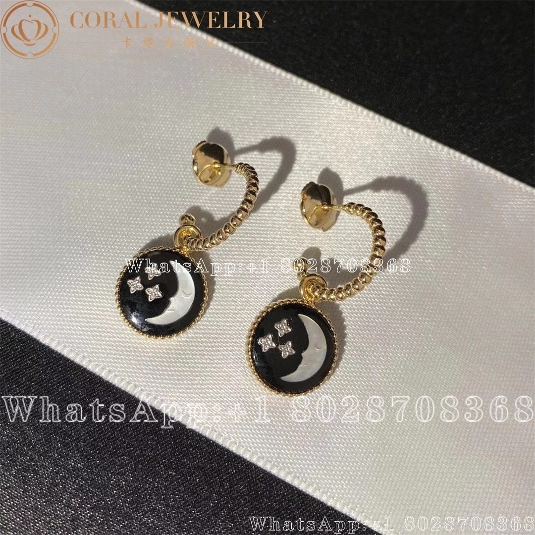 Dior Rose Celeste Earrings Yellow And White Gold Diamond Mother Of Pearl And Onyx Coral (1)